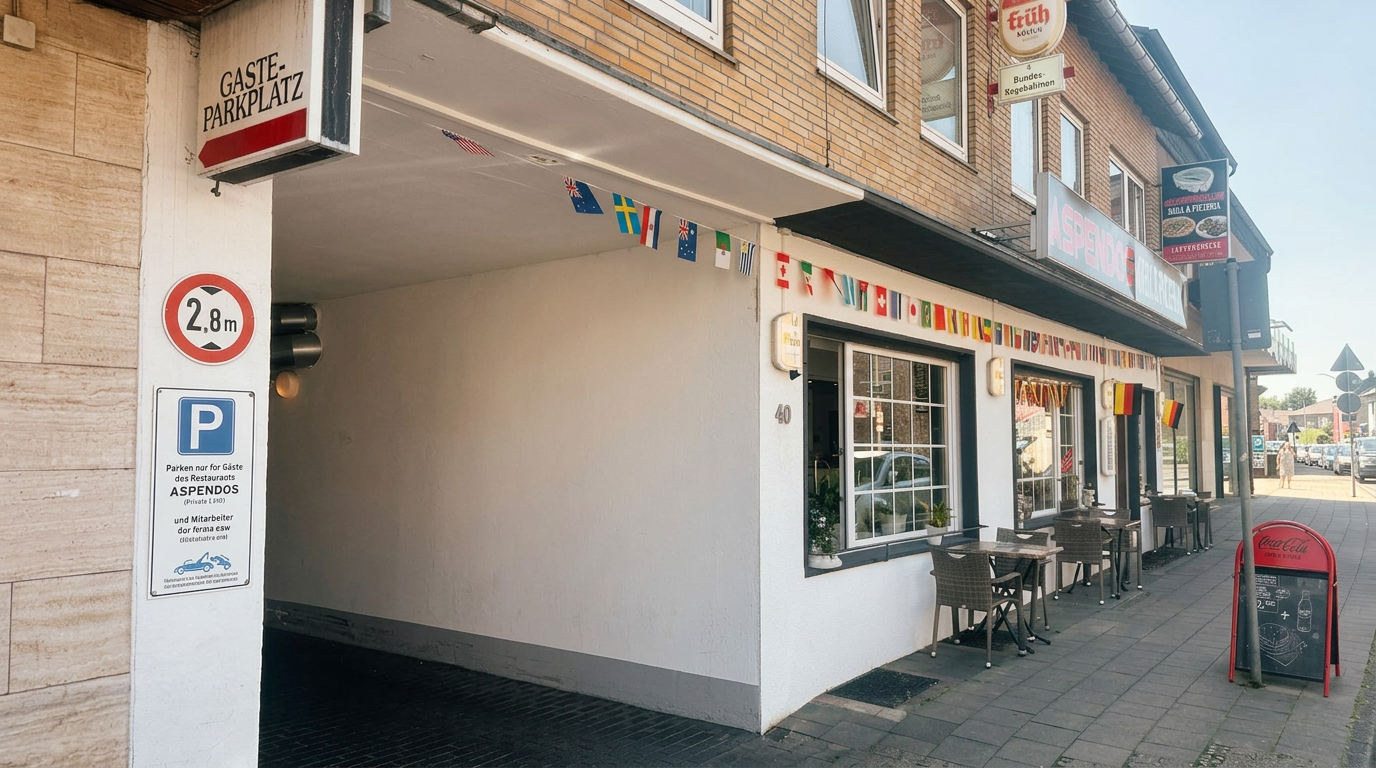 Gästeparkplatz direkt am Restaurant Aspendos